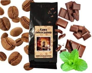 CZEKOLADOWO - MIĘTOWA kawa smakowa ziarnista (MIELIMY) 100 g