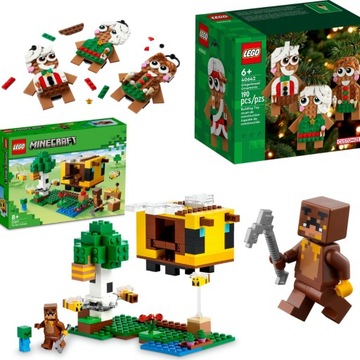 ŚWIĄTECZNY ZESTAW LEGO MINECRAFT 21241 + LEGO 40642 PIERNIKOWE OZDOBY