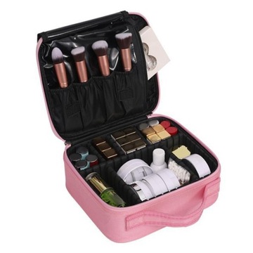 Дорожная косметичка с регулируемыми отделениями Розовая косметичка-поезд