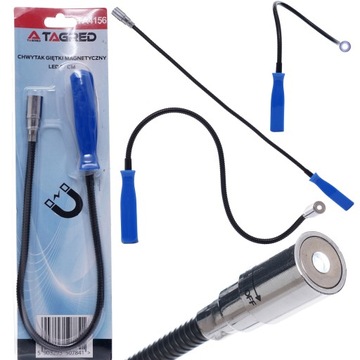 CHWYTAK ELASTYCZNY MAGNETYCZNY Z LATARKĄ LED DŁUGI 57CM