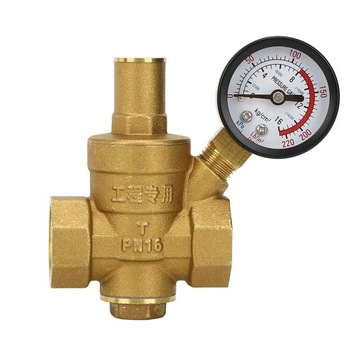 REGULATOR CIŚNIENIA WODY MOSIĄDZ MANOMETR DN20