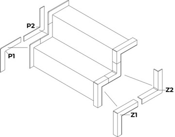 Element przyścienny zewnętrzny P1, czarny