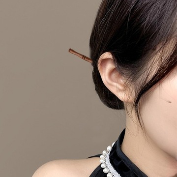 Деревянные палочки для волос Ретро Традиция Классика Ручная работа черно-коричневый