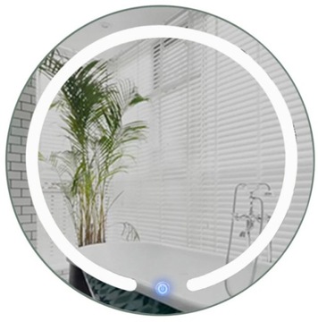 Lustro Okrągłe LED 60cm Włącznik Dotykowy Bez Ramy