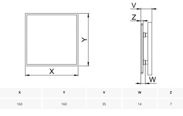 ВНУТРЕННЯЯ ПАНЕЛЬ ДЛЯ ПРИСОЕДИНЕНИЯ ПЛАСТИНЫ К КОРПУСУ БЕСШУМНОГО ВЕНТИЛЯТОРА AWENTA PI100