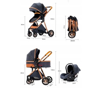 WIELOFUNKCYJNY WÓZEK DZIECIĘCY SPACERÓWKA NOSIDEŁKO FOTELIK GONDOLA TORBA
