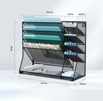 Элегантный металлический органайзер для документов и мелких аксессуаров, черный