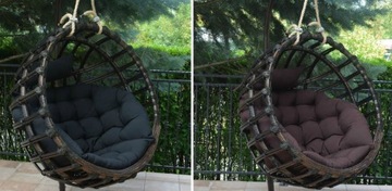Плетеные качели, КОРИЧНЕВЫЙ ПОДВЕСНОЙ СТУЛ + подушка