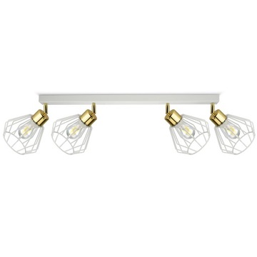Lampa Plafon Żyrandol w stylu GLAM Biała Złota LED