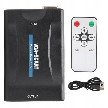 ADAPTER KONWERTER VGA NA SCART EURO FULL HD
