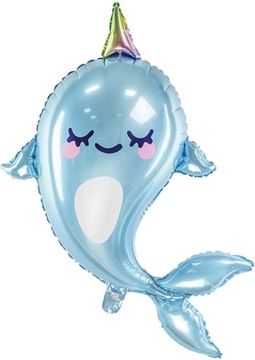 BALON foliowy DELFIN na Urodziny NARWAL 87cm
