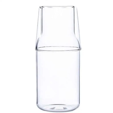 Glass Water Bottle With Glass Cup Set Bedside
