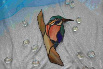 Кингфишер II витраж птица Тиффани украшение