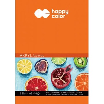 Blok do akryli A5 360g/m2 HAPPY COLOR
