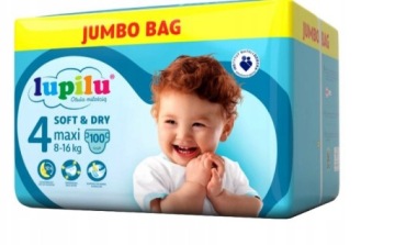 Підгузки Підгузки Lupilu Soft&Dry 4 / 8-16 кг / 100 шт.