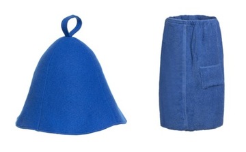 SAUNA - KILT / RĘCZNIK 70*140 + CZAPKA SAUNA BLUE