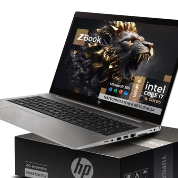 PREMIUM| ULTRACIENKI metalowy HP ZBook 15,6 MAT! 4×4.60GHz NVMe LAN +OFFICE
