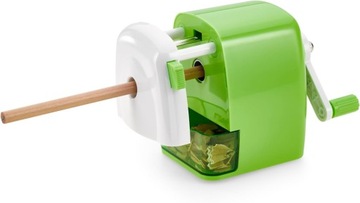 Точилка ручная, с контейнером Dahle белого цвета, оттенки зеленого.