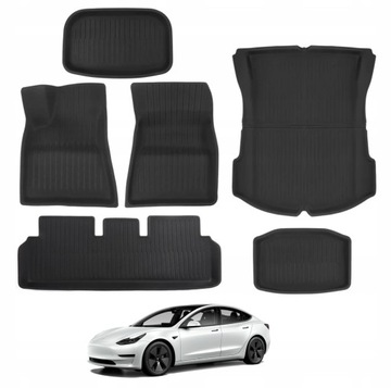 BASENOR Tesla Model 3 dywaniki 3D, na podłogę, do bagażnika przód i tył