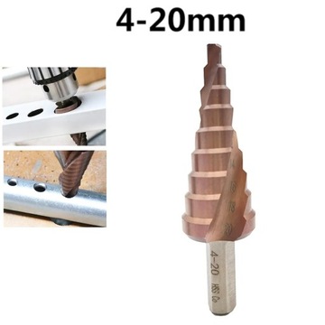 Wiertło stopniowe 4-20mm HSS M35 wiertło stoż