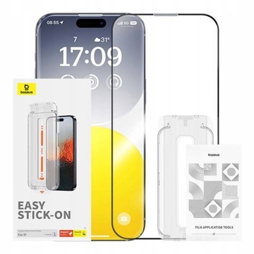 BASEUS SZKŁO HARTOWANE PEŁNE DO APPLE iPHONE 15 PRO MAX ZESTAW