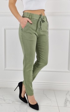 #ЖЕНСКИЕ ДЖИНСОВЫЕ БРЮКИ НА ВОЗДУШНОЙ ЗАВЯЗКЕ - КАРГО#