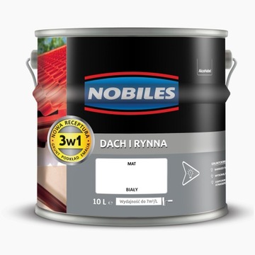 Nobiles Dach i Rynna Biały Matowa 10L
