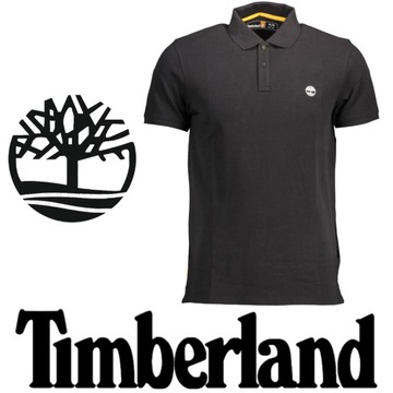 KOSZULKA POLO MĘSKA TIMBERLAND SLIM FIT CZARNA R. XXL