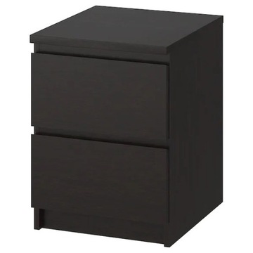 IKEA MALM Komoda, 2 szuflady, czarnobrąz, 40x55 cm