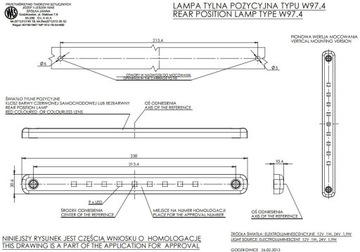 Задний габаритный фонарь светодиодный красный W97.4 (718)