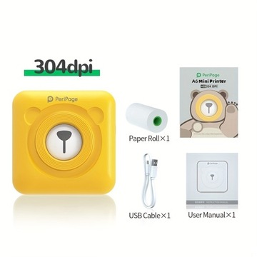 Peripage A6 Mini BT Портативный термопринтер Карманный беспроводной ярлык Этикетка