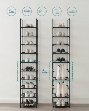 Шкаф для обуви STAND SHELF METAL FRAME черный Стабильный