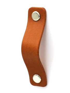 Skórzany UCHWYT meblowy 64 mm koniakowy scandi boho uchwyt + wkręty