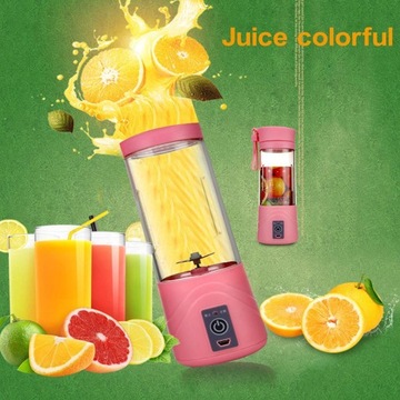 Портативный блендер, маленькая соковыжималка, чашка для фруктов, розовая