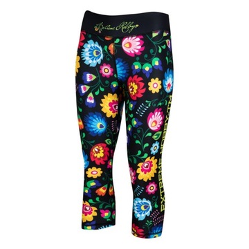 Legginsy damskie FOLK 2 3/4 XS CZARNY EXTREME HOBBY