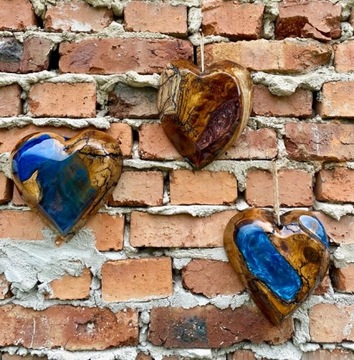 Drewniane Serce Ozdoba Dekoracja Ścienna Handmade