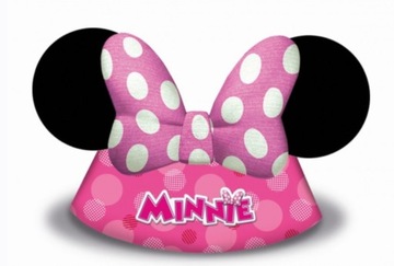 Czapeczki papierowe Myszka Minnie 6 sztuk Urodziny