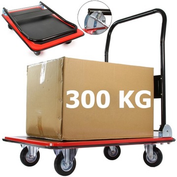 WÓZEK PLATFORMA TRANSPORTOWA 300KG SKŁADANA MAGAZYNOWA MOCNA