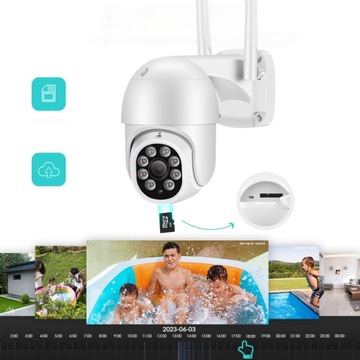 WIFI IP УМНАЯ НАРУЖНАЯ КАМЕРА 1080p ПОВОРОТНАЯ FULL HD 2 Мп ЗУМ 4-кратное ОБНАРУЖЕНИЕ