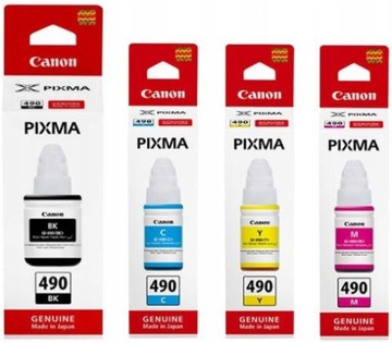 Tusze do Canon Pixma GI-490 CMYK G1400 G2400 G3400