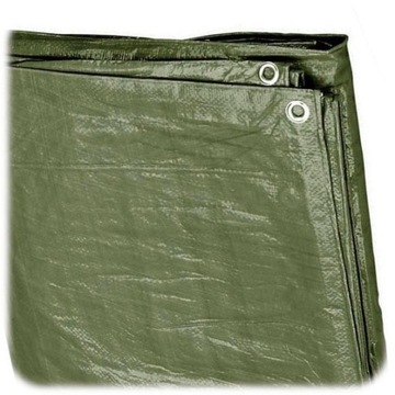 PLANDEKA 3x6 okryciowa 150g/m2 mocna zielona wodoszczelna z oczkami
