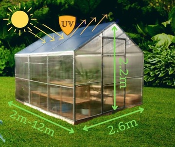 Szklarnia Domek 2.6x4m poliwęglan 6 mm profil 40x20
