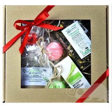 ZESTAW PREZENTOWY SÓL + MYDŁA + HERBATA + OLEJEK