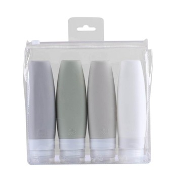 Silikonowe Butelki Podróżne, Pojemnik na Płyn 4x 90ml