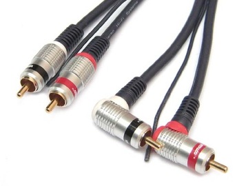 Przyłącze 2x Cinch wt - 2x Cinch wt (1,5M) Kątowe