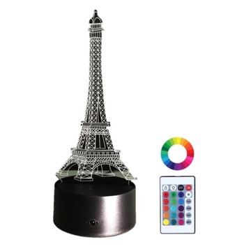 Lampka Nocna Paryż Wieża EIFFLA 3D Led Grawer Imię