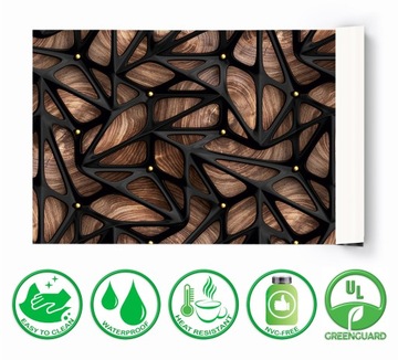 Прочный деревянный настольный коврик 120х60 с графикой.