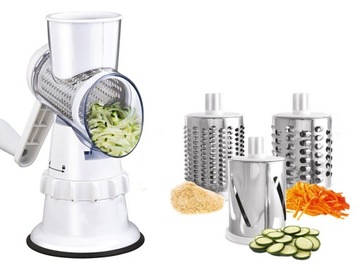 МАШИНА ДЛЯ НАТЕРЕВКИ КАРТОФЕЛЯ, СЫРА, ОВОЩЕЙ, 3 терки, вставки 3-в-1