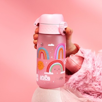 БУТЫЛКА БУТЫЛКА ДЛЯ ВОДЫ ДЛЯ ШКОЛЫ ДЕТСКИЙ САД РОЗОВАЯ РАДУГА ION8 0,35 л