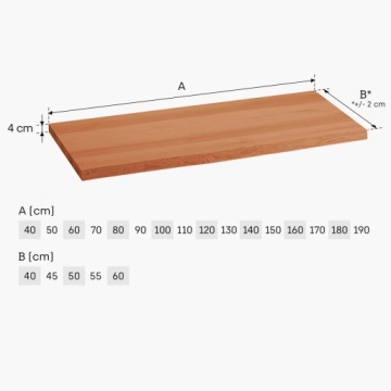 Деревянная столешница для ванной комнаты 55x90 коричневая